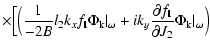 $\displaystyle \times
\Big[ \Big(\frac{1}{-2B} l_2 k_{x} f_{\rm {\bf l}}\Phi_{\r...
...c{\partial f_{\rm {\bf l}}}{\partial J_2}
\Phi_{\rm {\rm k}}\vert _\omega \Big)$