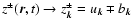 $z^\pm(\vec{r},t)
\rightarrow z^\pm_{\vec{k}}=u_{\vec{k}}\mp b_{\vec{k}}$