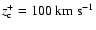$z^+_{\rm c}=100{\rm ~km~s^{-1}}$