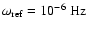 $\omega_{\rm ref}=10^{-6}~{\rm Hz}$