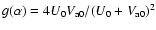 $g(\alpha)=4U_0V_{\rm a0}/(U_0+V_{\rm a0})^2$