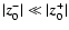 $\vert\vec{z}_0^-\vert\ll\vert\vec{z}_0^+\vert$