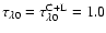 $\tau_{\lambda0}=\tau^{{\rm C}+{\rm L}}_{\lambda0}=1.0$