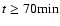 $t \geq 70 {\min}$