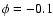 $\phi = -0.1$
