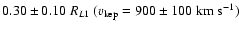 $0.30\pm 0.10 \;R_{L1} \;
(v_{\rm kep}= 900\pm 100\;\rm km~s^{-1})$