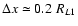 $\Delta x \simeq 0.2 \;R_{L1}$