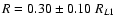 $R= 0.30 \pm 0.10\;R_{L1}$