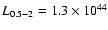 $L_{0.5-2} = 1.3 \times 10^{44}$