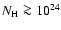 $N_{\rm H} \ga 10^{24}$