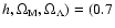 $h, \Omega_{\rm M}, \Omega_\Lambda)=(0.7$