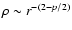 $\rho\sim r^{-(2-p/2)}$