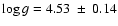 $\log{g}=4.53~\pm~0.14$