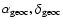 $\alpha_{\rm geoc},
\delta_{\rm geoc}$