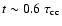 $t\sim
0.6~\tau_{\rm cc}$