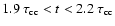 $1.9~\tau_{\rm cc} < t < 2.2~\tau_{\rm cc}$