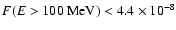 $F(E>100 ~{\rm MeV}) < 4.4 \times 10^{-8}$