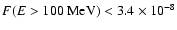 $F(E>100 ~ {\rm MeV}) < 3.4 \times 10^{-8}$