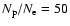 $N_{\rm p}/N_{\rm e}=50$