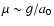 $\mu \sim g/a_0$