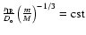 ${r_{\rm IR} \over D_{\rm o}}\left({m \over M}\right)^{-1/3} = {\rm cst}$