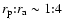 $r_{\rm p}{:}r_{\rm a} \sim 1{:}4$