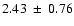 $2.43~\pm~0.76$