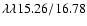 $\lambda\lambda15.26/16.78$