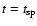 $t=t_{\rm sp}$