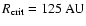 $R_{\rm crit}=125\:{\rm AU}$