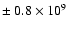$\pm~0.8\times10^{9}$