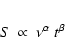 \begin{eqnarray*}S~\propto~\nu^{\alpha}~t^{\beta}
\end{eqnarray*}