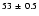$^{53~\pm~0.5}$