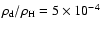 $\rho_{\rm d}/\rho_{\rm
H}=5\times10^{-4}$