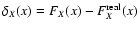 $\delta_X(x)=F_X(x)-F_{X}^{\rm
real}(x)$