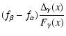 $\displaystyle (f_\beta-f_\alpha)\frac{\Delta_\gamma(x)}{F_\gamma(x)}$