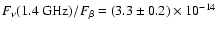 $F_\nu(1.4~{\rm
GHz})/F_\beta=(3.3\pm0.2)\times10^{-14}$