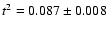 $t^2=0.087\pm0.008$