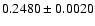 $0.2480 \pm 0.0020$
