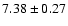 $ 7.38\pm0.27$