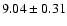 $ 9.04\pm0.31$