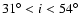 $31^{\circ} < i
< 54^{\circ}$