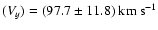 $(V_y)=(97.7\pm11.8)~{\rm km \ s^{-1}}$