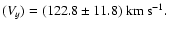 $(V_y)=(122.8\pm11.8)~{\rm km \ s^{-1}}.$