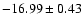 $-16.99\pm 0.43$