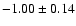 $-1.00 \pm 0.14$