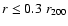 $r \le 0.3 \; r_{200}$