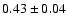 $0.43\pm0.04$