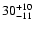 $ 30^{\rm +10}_{-11}$