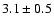 $ 3.1\pm0.5$